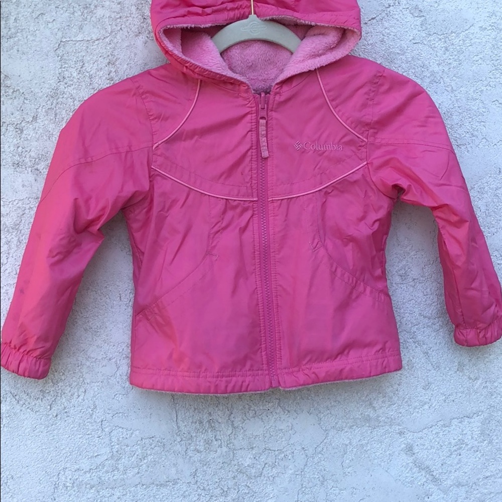Girls Size 6 Reversible fleece Columbia Raincoat
